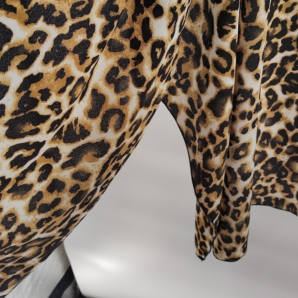 Comme Toi Leopard Kimono Size Small Medium Relaxed Fit Animal Print Flowy - Picture 7 of 9
